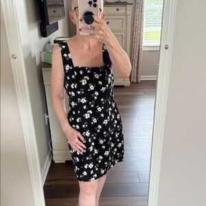 Old Navy Square Neck Linen Blend Mini Dress